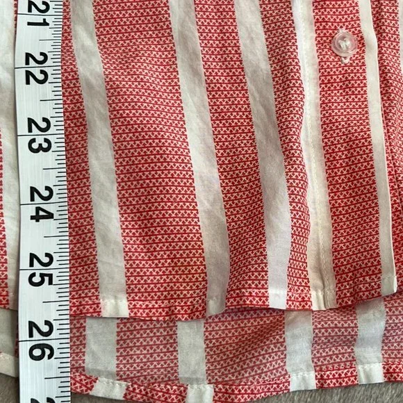 Chico's Women's Top Button Down Shirt Striped Size 1 3/4 Sleeve Silk Blend - Picture 8 of 8